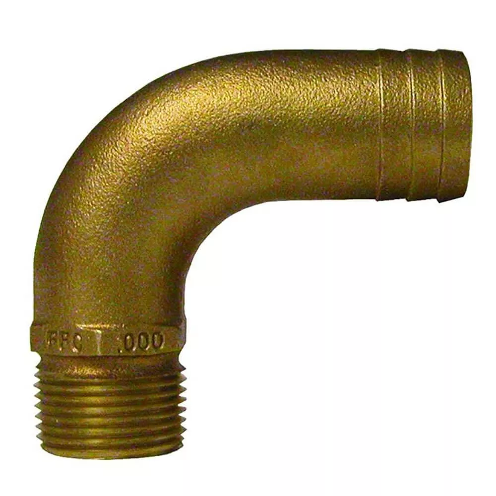 GROCO 2" NPT x 2-1/4" ID Bronze Full Flow 90° Elbow Pipe to Hose Fitting - FFC-2000