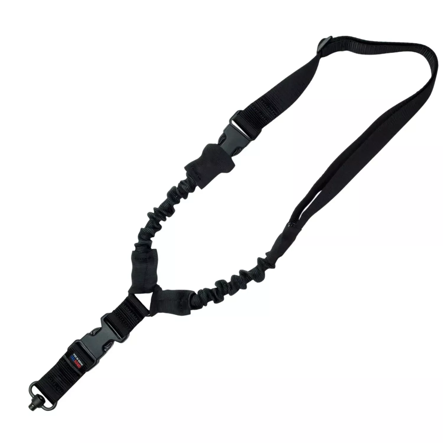 Grovtec US Inc Single Point Sling made of Black Elastic with Bungee Design & 1.25" Push Button Swivels for Rifle/Shotgun