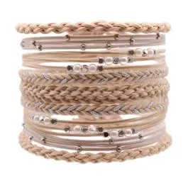 Gypsea Bands Latte Hair Tie Bracelets - Tan