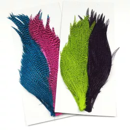 Hareline Dubbin Salmon Steelhead Dyed Grizzly Starter Cape Set - 4 colors