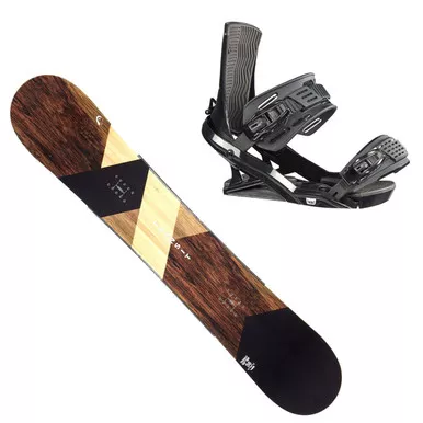 HEAD Transit 156cm All-Mountain Snowboard with FX One LYT Brown M Snowboard Bindings (333531156+3412312)