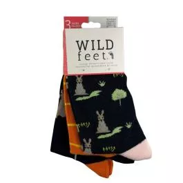 Heat Holders Men's Hopping Bunny Crew Socks - Navy/Pink - 3 Pack