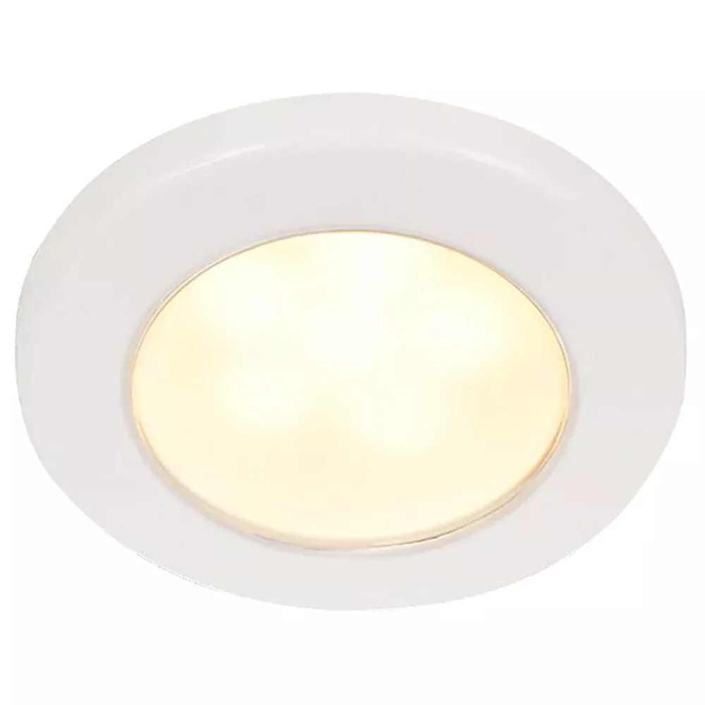 Hella Marine EuroLED 75 3″ Round Screw Mount Down Light – Warm White LED – White Plastic Rim – 24V [958109111]