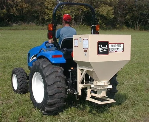 HERD Broadcast Seeder & Spreader | Model 750-3PT | Spread Width 40′ | Hopper Capacity 9.5 Bushels | Horsepower 35-45 HP | For Tractors