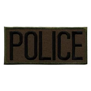Hero's Pride 5212 Police Chest Patch - Black/OD Gren - 4" x 2"