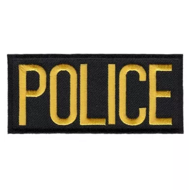Hero's Pride 5216 Police Chest Patch - Medium Gold/Black - 4" x 2"