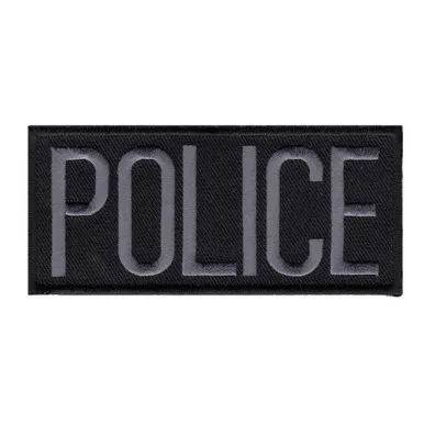 Hero's Pride 5218 Police Chest Patch - Grey/Black - 4" x 2"