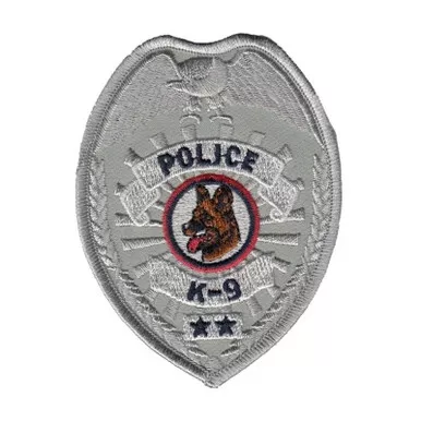 Hero's Pride 5617 Police K-9 Badge Patch - Silver - 2.5" x 3.5"