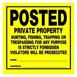 HME Products Posted Private Property Sign