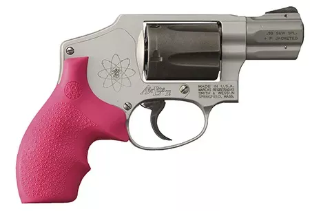Hogue Monogrip for S&W J- Frame Round Butt Molded Rubber Bantam Style Pink 61007