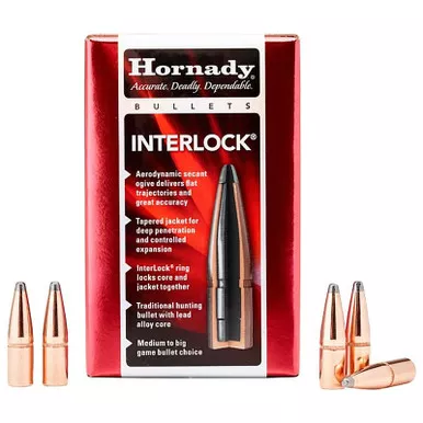 HORNADY 338 CAL 250 GR. INTERLOCK 100 CT. SP-RP ( SPIRE POINT RECOIL PROOF)