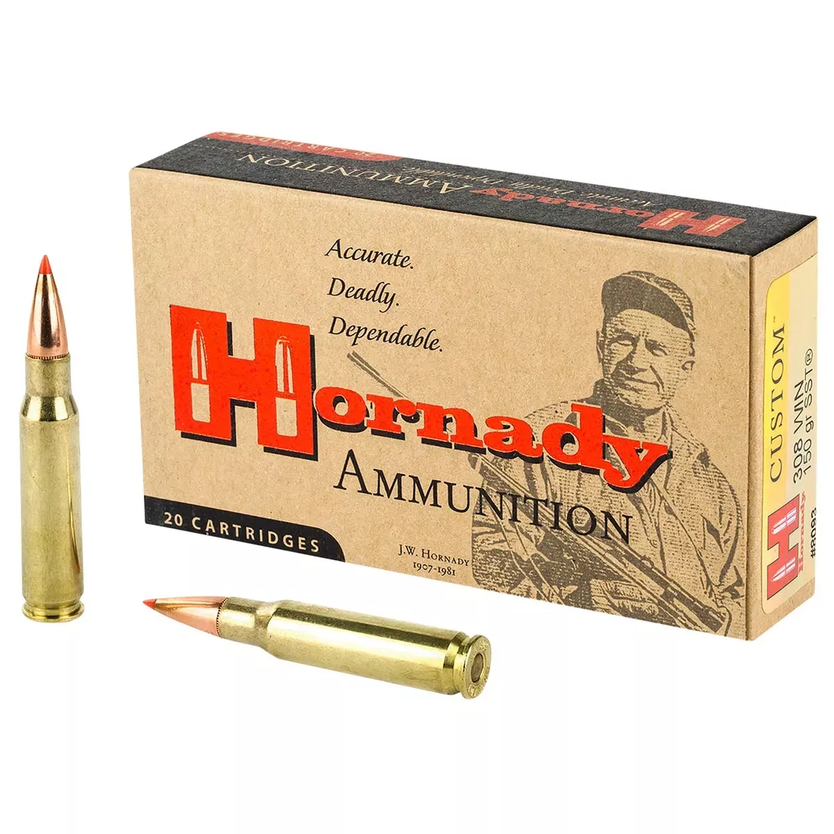 Hornady Custom 308 Win 150 gr Super Shock Tip (SST) 20/Box