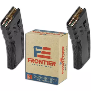Hornady Frontier FR2015 55GR FMJ 150 Rounds with 2 FREE Magazines
