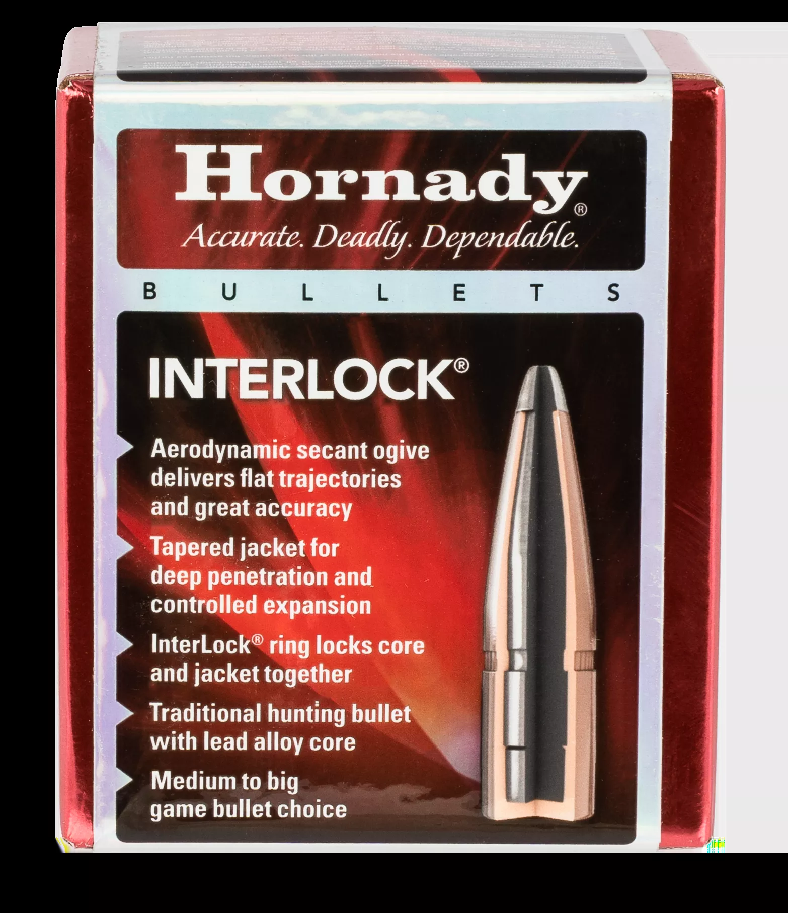 Hornady InterLock 35 Cal 170 gr Spire Point 100/Box 3501