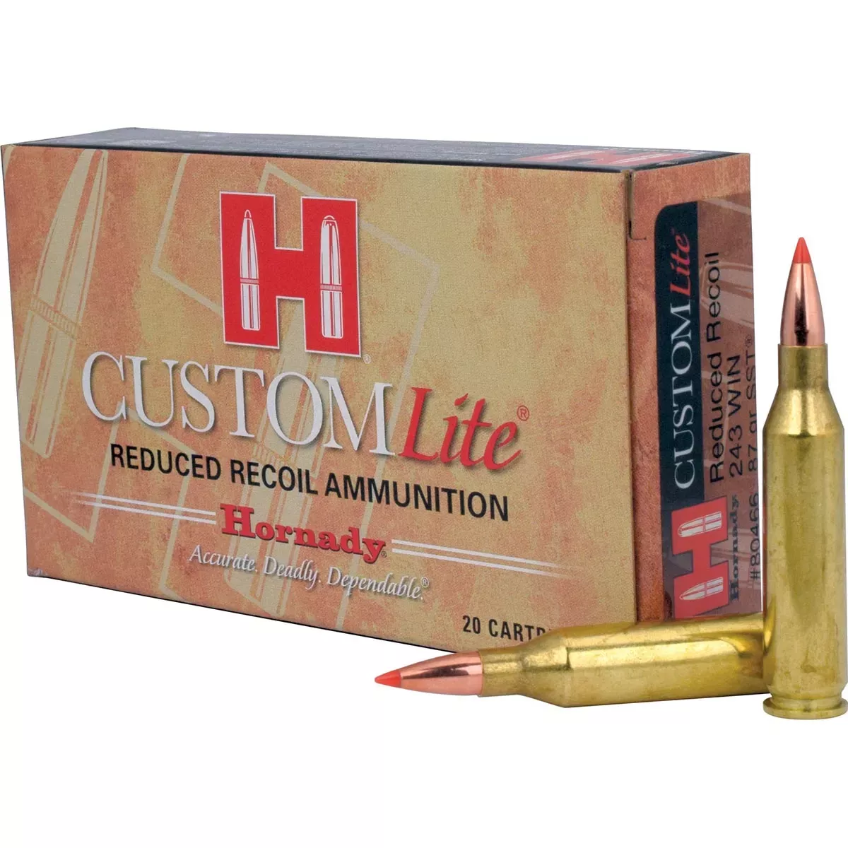 HornadyCustom Lite 243 Win 87 gr Super Shock Tip (SST) 20/Box