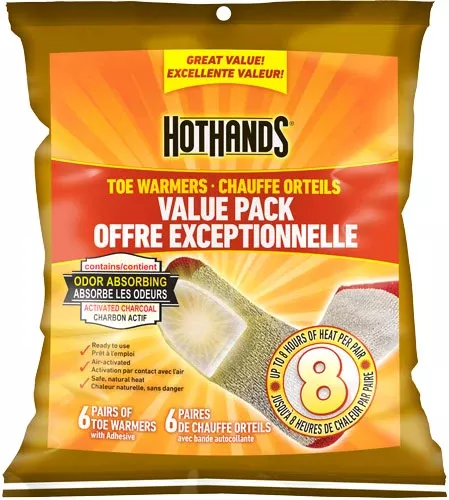 Hothands Toe Warmer Value Pack – 6 Pairs Per Pack 8 Hour W/adhs
