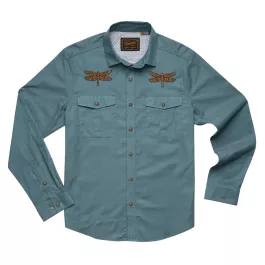 Howler Brothers Men's Gaucho Snapshirt LS - Enter the Dragons - M
