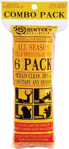 Hs Field Dressing Gloves - 6 Pack Combo Shoulder/wrist