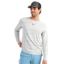 Huk Men's Andros LS Crew - Seagull - M