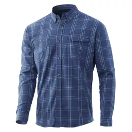 HUK Men's Awendaw Flannel - Sargasso Sea - M