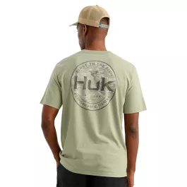 HUK Men's Marlin Circle SS Pocket Tee - Seagrass - S