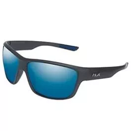 HUK Spar Sunglasses - Matte Black Smoke - Blue Mirror - Polarized Polycarbonate