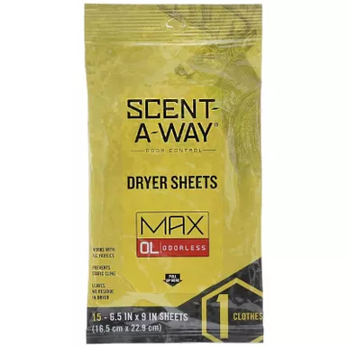 Hunter's Specialties Scent-A-Way MAX Odorless Scent Elimination Dryer Sheets Pack of 15