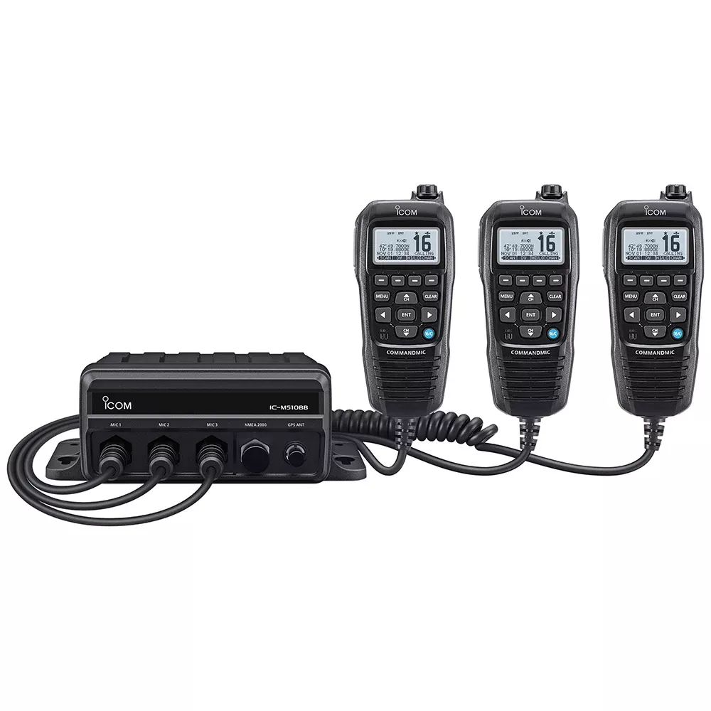 Icom IC-M510BB 21 Black Box VHF w/Black Command Mic3 Command Mic Ports [M510BB 21 USA]