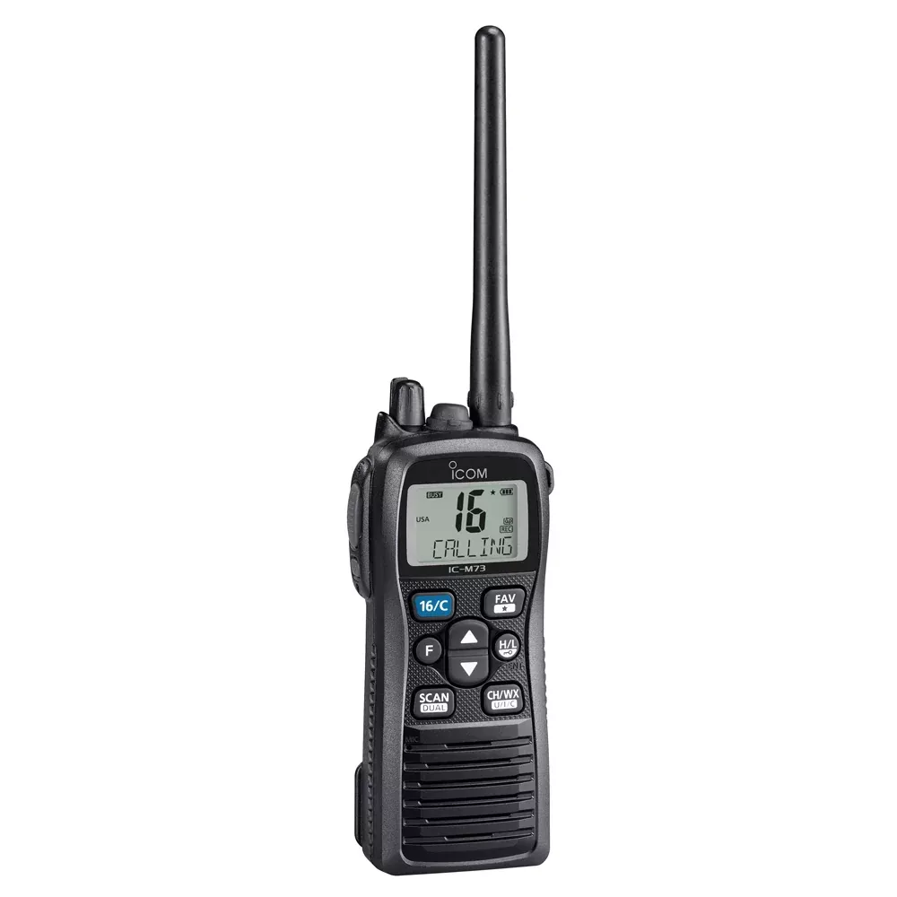 Icom IC-M73 PLUS Handheld VHF Marine Radio w/Active Noise CancellingVoice Recording – 6W [M73 PLUS 71 USA]