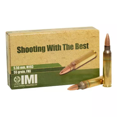 IMI M193 5.56mm Ammo 55GR FMJ 20 Rounds