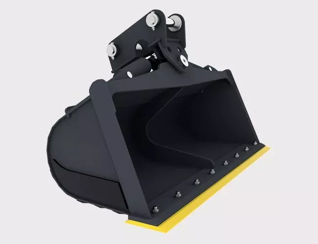 IS Attachments Hydraulic Tilting Bucket w/ Bolt-On Edge | Width 36″ & 48″ | Machine Size 3-9 Tons | For Excavators