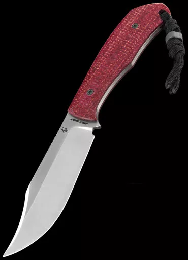 Jack Wolf Knives Bordertown Bowie Vibe Jute Bordeaux Fixed Blade