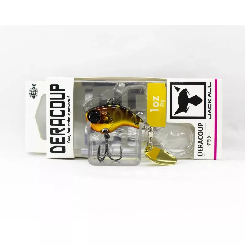 Jackall Deracoup 1 oz Spin Tail Sinking Lure Silver Gold Black (6079)