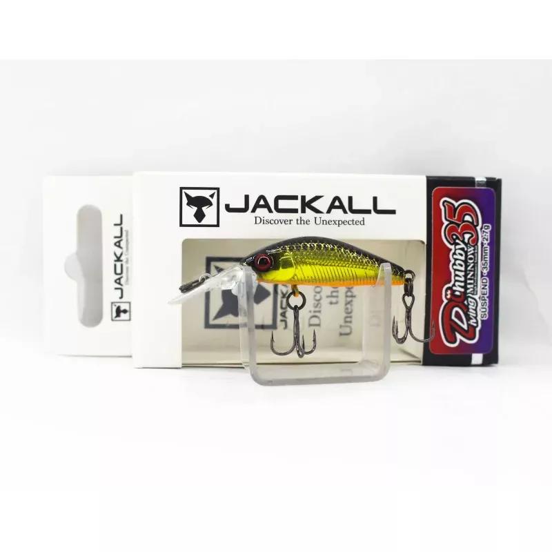 Jackall Diving Chubby Minnow 35 Suspend Lure HL Gold Black (5619)