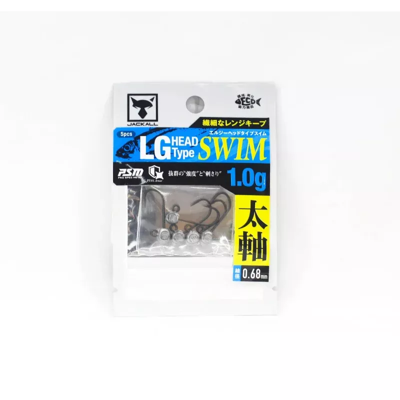 Jackall Jig Head LG Head Type Swim L Size 1.0g 5pcs (1517)