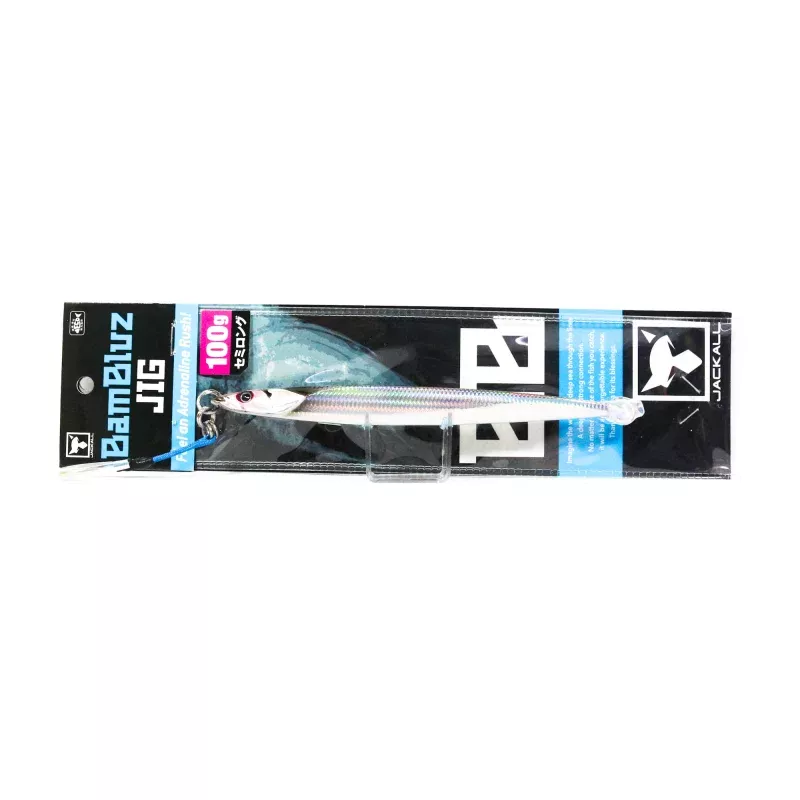 Jackall Metal Jig Bambluz Semi Long 100 grams Slim Border Silver (3467)