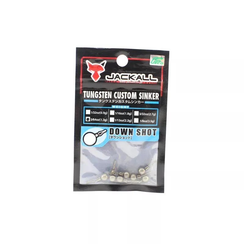 Jackall Tungsten Down Shot Sinker 1.3 Grams-7/Pack (7248)