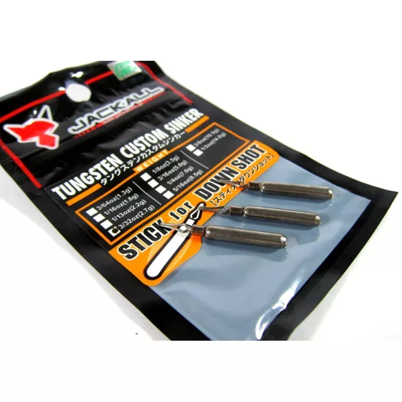 Jackall Tungsten Sinker Stick for Down Shot 2.7 grams 3/32 Oz (7217)