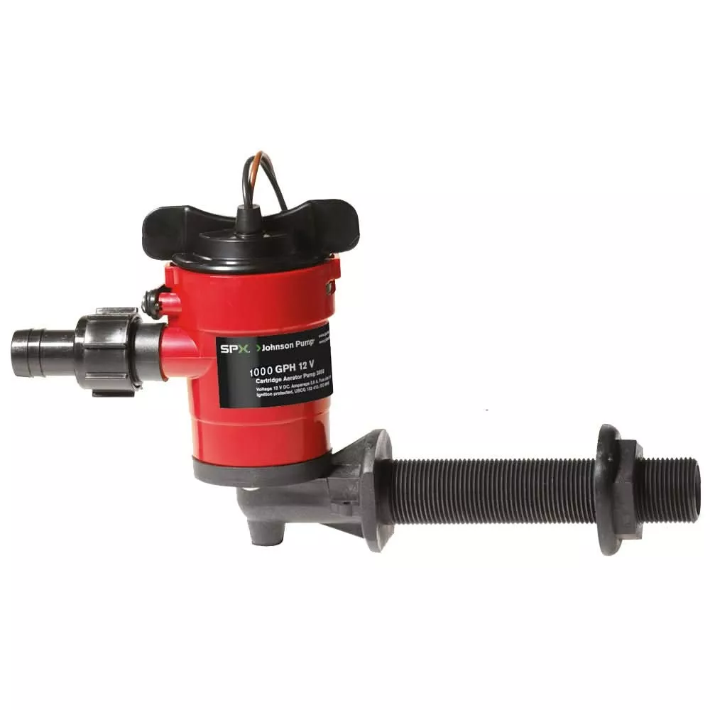 Johnson Pump Cartridge Aerator 1000 GPH 90° Intake - 12V - 38103
