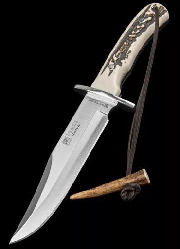 Joker Bowie Knife Stag Horn Scales 16cm - Fixed Blade