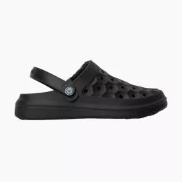 Joybees Adult Varsity Lined Clog with Extra Liners - Black/Black - W6/M4