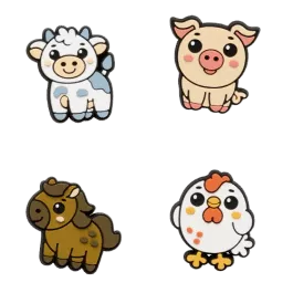 Joybees Popinz 4-Pack - Farm Animals