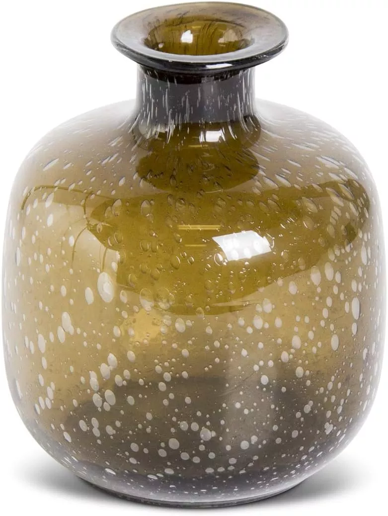 K & K Interiors 5.75″ Brown Textured Hand-Blown Glass Bottle #15330A-2