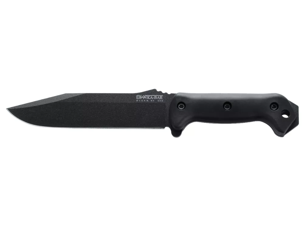 Ka-Bar 7" Combat Knife 1095 Steel Blade Black Handle w/Sheath