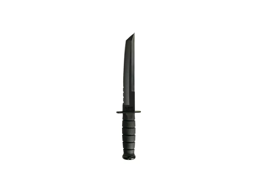 Ka-Bar 8" Fixed Tanto Serrated 1095 Steel Blade Black Kraton Handle