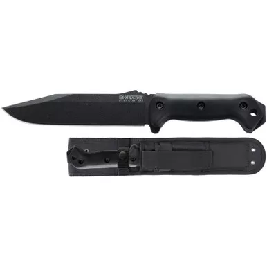 KA-BAR BK7 Becker Combat Utility Fixed Knife 12.75" Clip Point 1095 Cro-Van Blade, Black Ultramid Handle