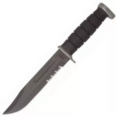 Ka-Bar D2 Extreme Fighting Fixed Knife 7" Serrated Clip Point D2 SS Blade