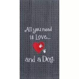 Kay Dee Designs Waffle Towel - Love and a Dog