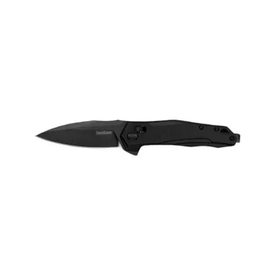 Kershaw 2041 Monitor Folding Knife 3" D2 Black Oxide Spear Point Plain Edge Blade, Black Glass-Filled Nylon Handle