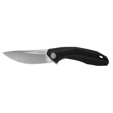 Kershaw 4038 Tumbler Folding Knife Drop Point 3.25" Stonewashed D2 Plain Edge Blade, Carbon Fiber/G-10 Handle
